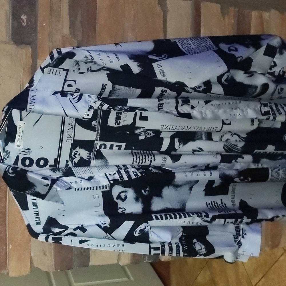 👠👠Jon & Anna Monochrome Graphic Shirt Dress